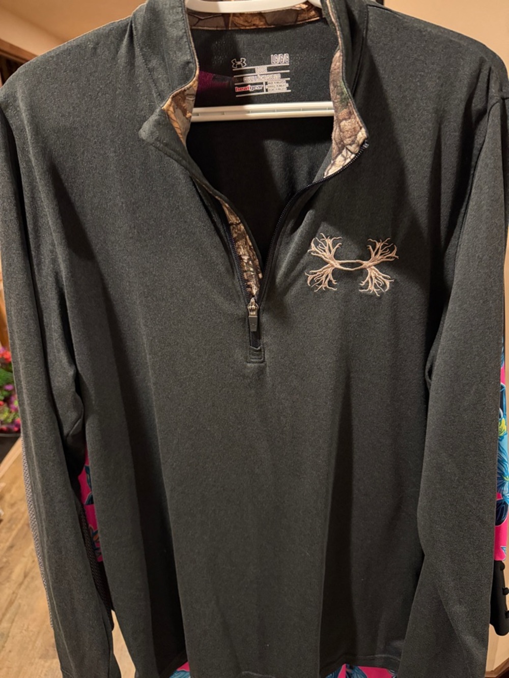 Under Armour Black Lightweight Quarter-Zip with Antler Emblem